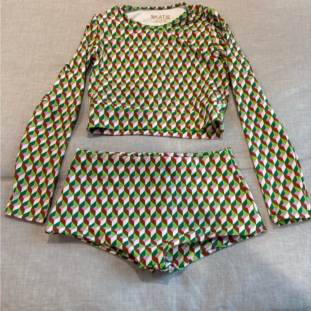 Skatie Geometric Multicolor Swim Set